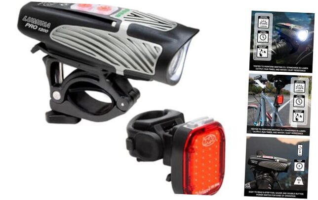 Lumina Pro 1200 Vmax+ 150 USB Rechargeable Bike Light Set Combo