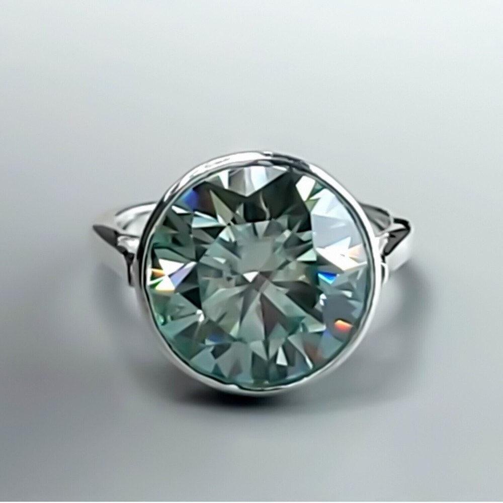 7.50 Ct Certified Blue Diamond Solitaire Ring in 925 Silver Gift for Sister