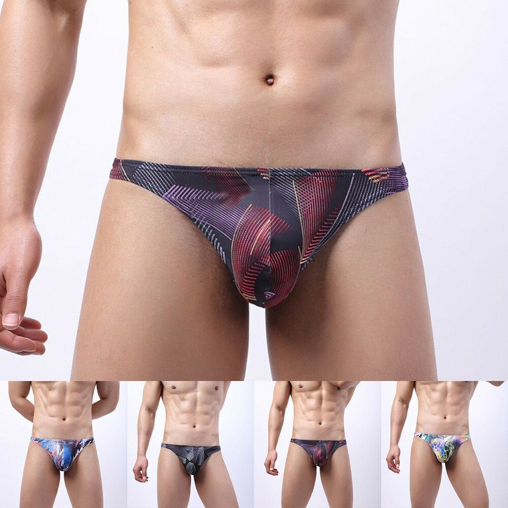 Mens T Back Thongs Bikini Briefs Swim Trunks Underwear Thongs G-String Knickers