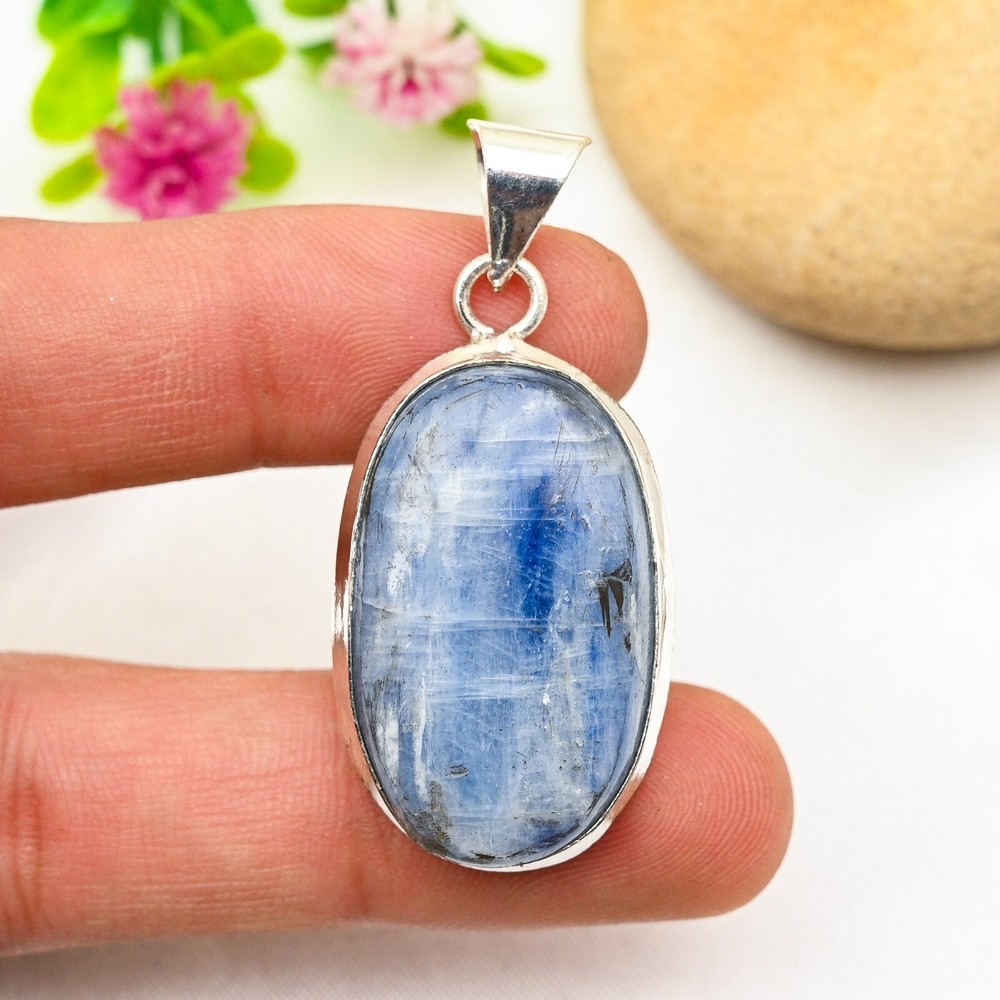 Blue Kyanite Sterling Silver Pendant Handmade Jewelry Gift