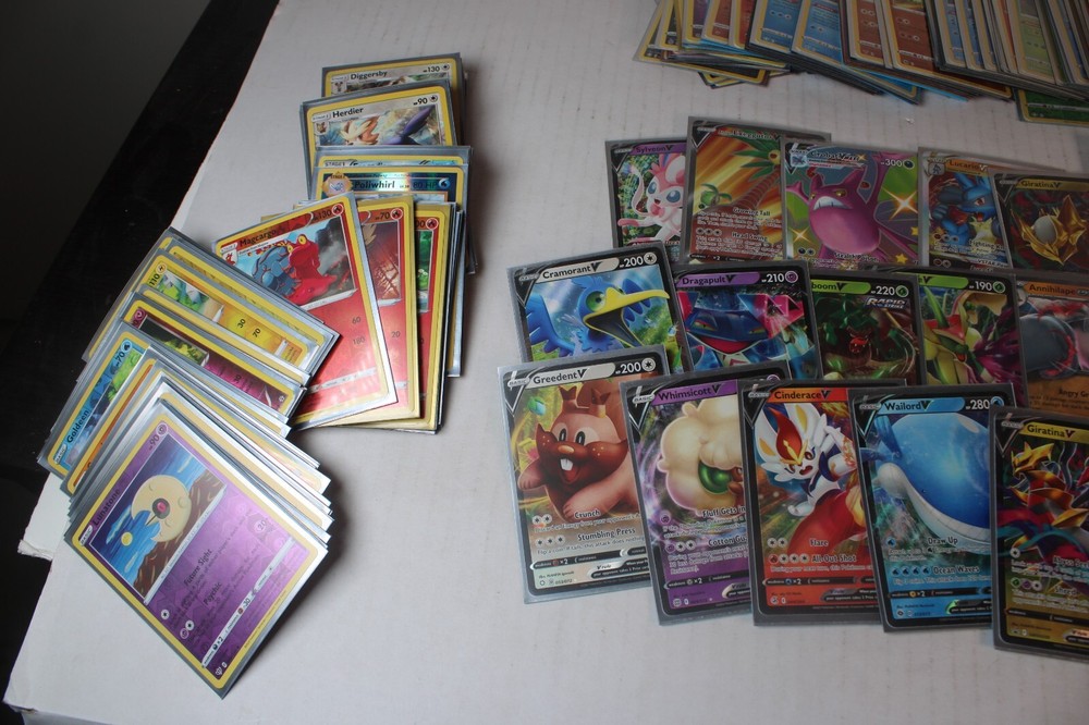 100 NM Holo Pokemon Cards + 15 Free V/VMAX/VSTAR Cards - All Sleeved