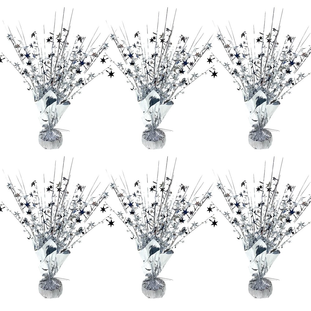 6 Pack Metallic Foil Spray Centerpiece Star Table Decoration Burst Glitter Ta...