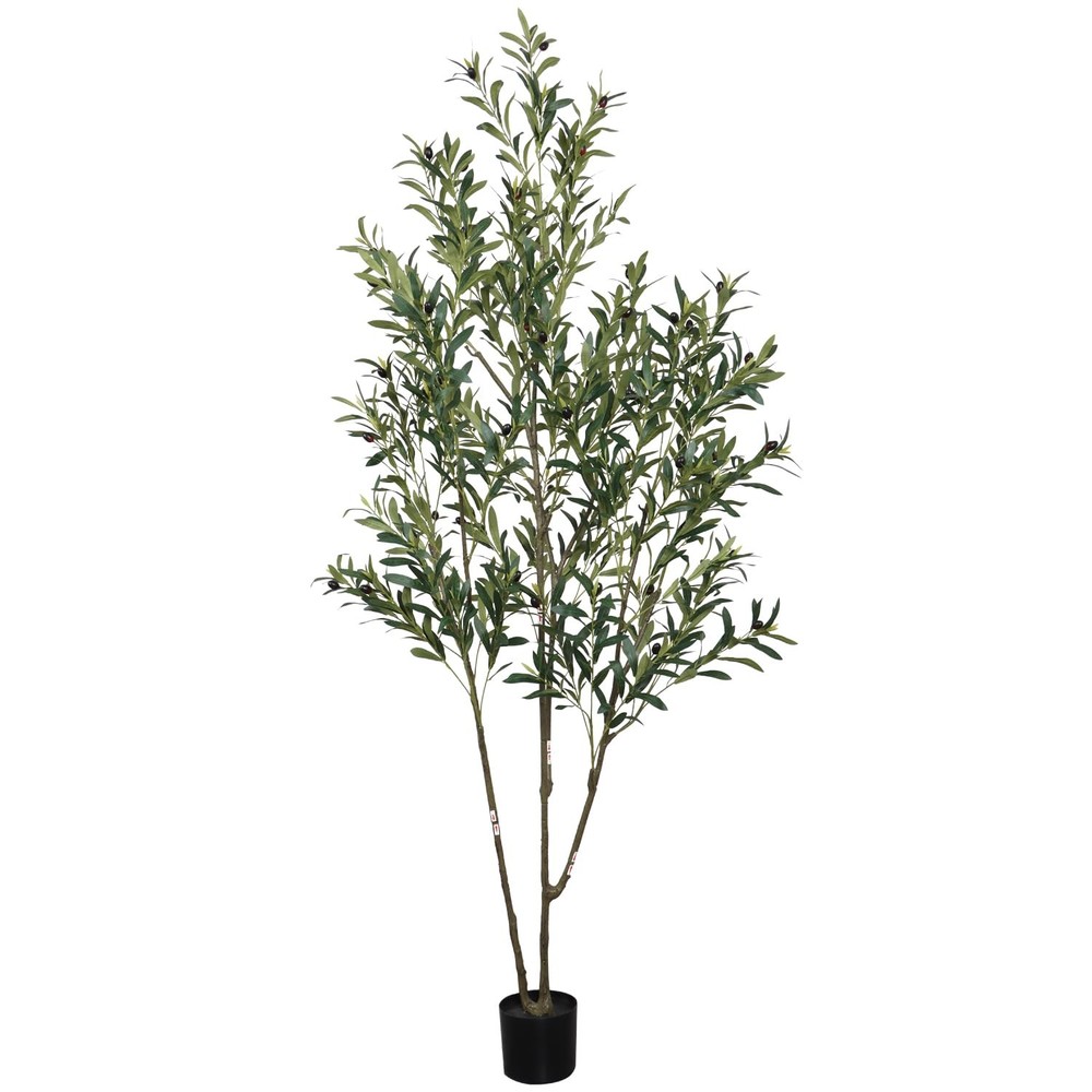 6.56ft Lifelike Artificial Olive Tree with Faux Fruits 78.74in Tall