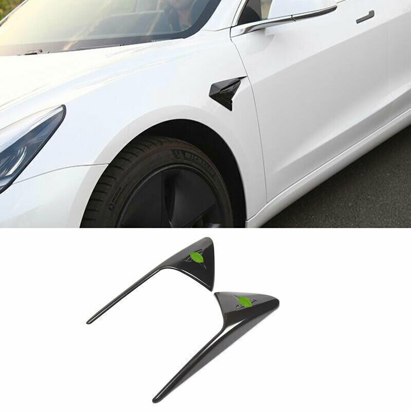 For Tesla 3 2017-2023 Gloss Black Side Camera Air Flow Fender Vent Cover trim