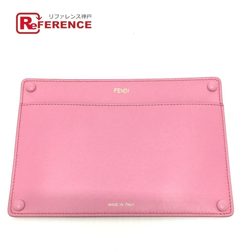 RARE FENDI Peekaboo 7AR907 Pink Leather Ladies Bag with Pocket Pouch