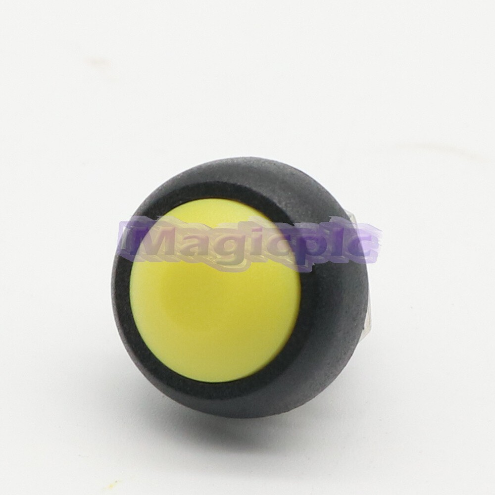 3Pcs Yellow 12Mm Waterproof Momentary Push Button Switch Mini Round Switch