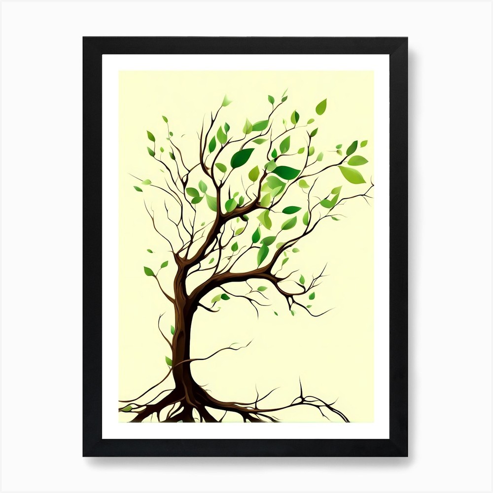 TREE & LEAVES VECTOR ART Art Print Framed Wall Art Poster Canvas Print Picture