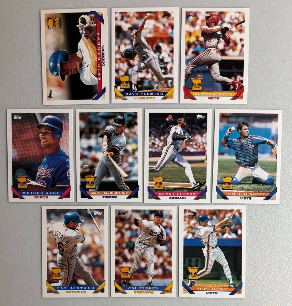 1993 Topps All Star Rookie Team 10-card Gold Cup Subset feat Kent Alou Lofton