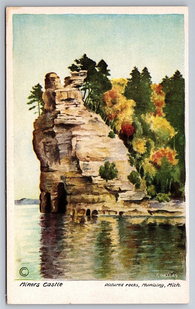 Pictured Rocks Miners Castle Munising MI C1920s Postcard AC9