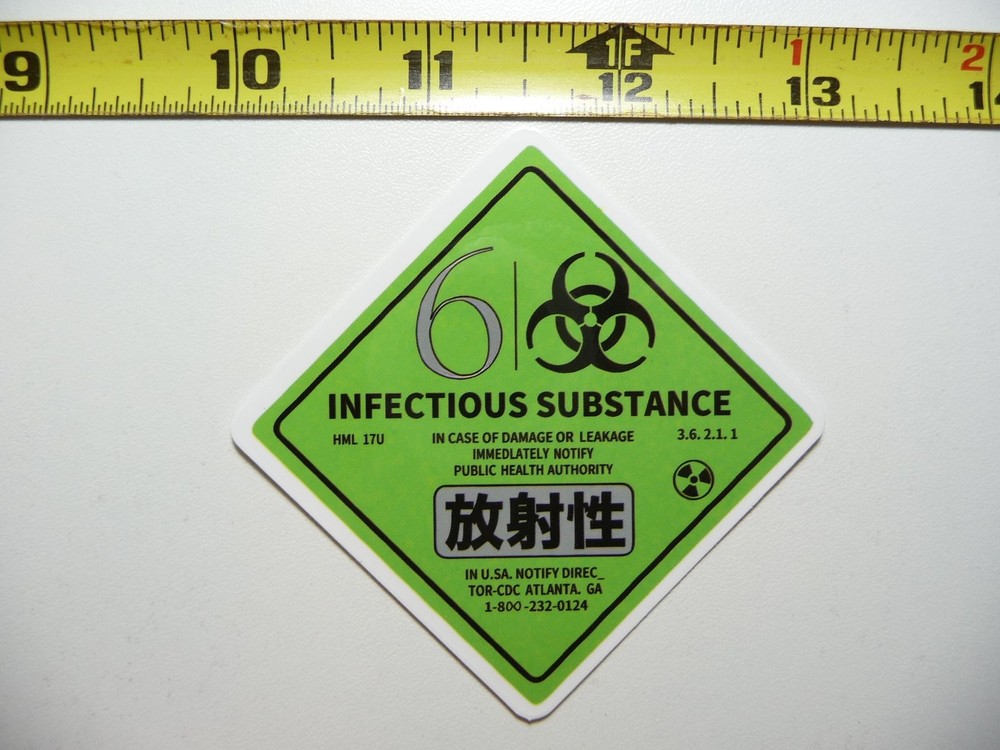Biohazard Infectious Substance Warning Sticker for Scrapbooking & Decor  