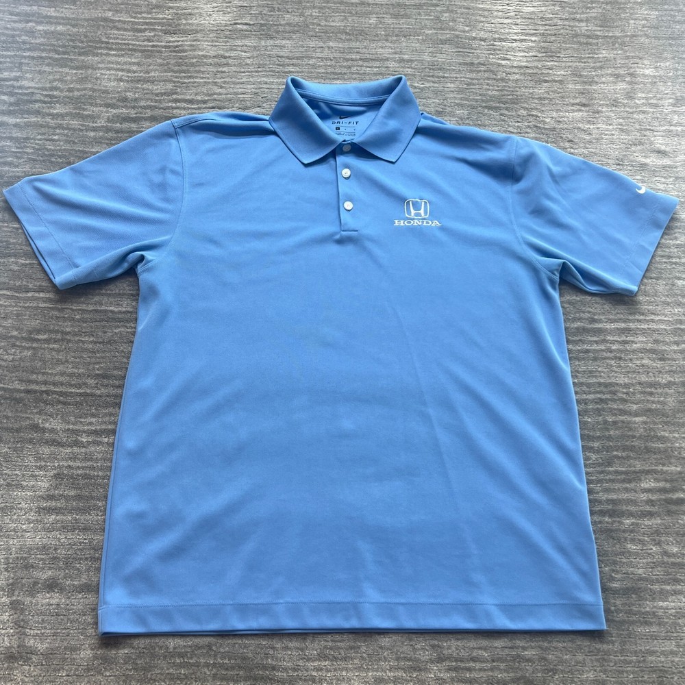 Honda Polo Shirt Size L Mens Nike Logo Automotive Car Import Blue Large