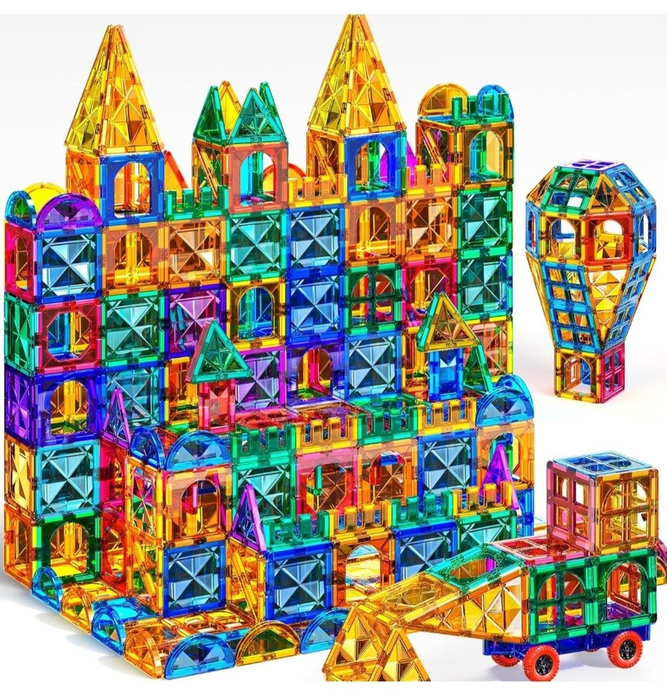 80-Piece TEMI Magnetic Building Tiles for STEM Learning and Creative Play