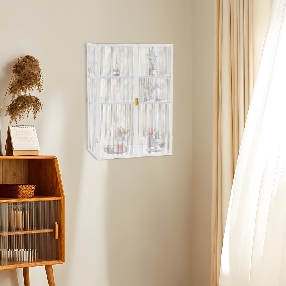 3-Tier Metal Wall Cabinet for Kitchen Bathroom Storage