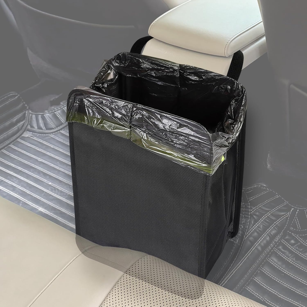 Foldable 3-Gallon Hanging Car Trash Can with Large Capacity for Vehicles