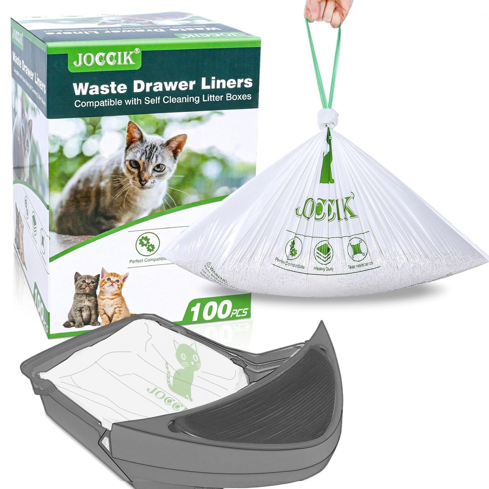 Cat Litter Box Liner Compatible with Litter Box Robot 4 & 3, Waste Bags 100 P...
