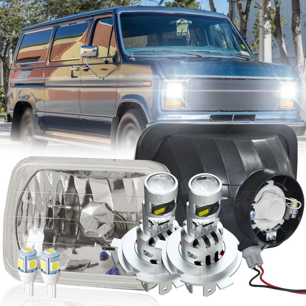 7x6 5x7 LED Headlight Hi-Lo Beam Fit Ford Aerostar E-100 E-150 E-250 E-350 Van