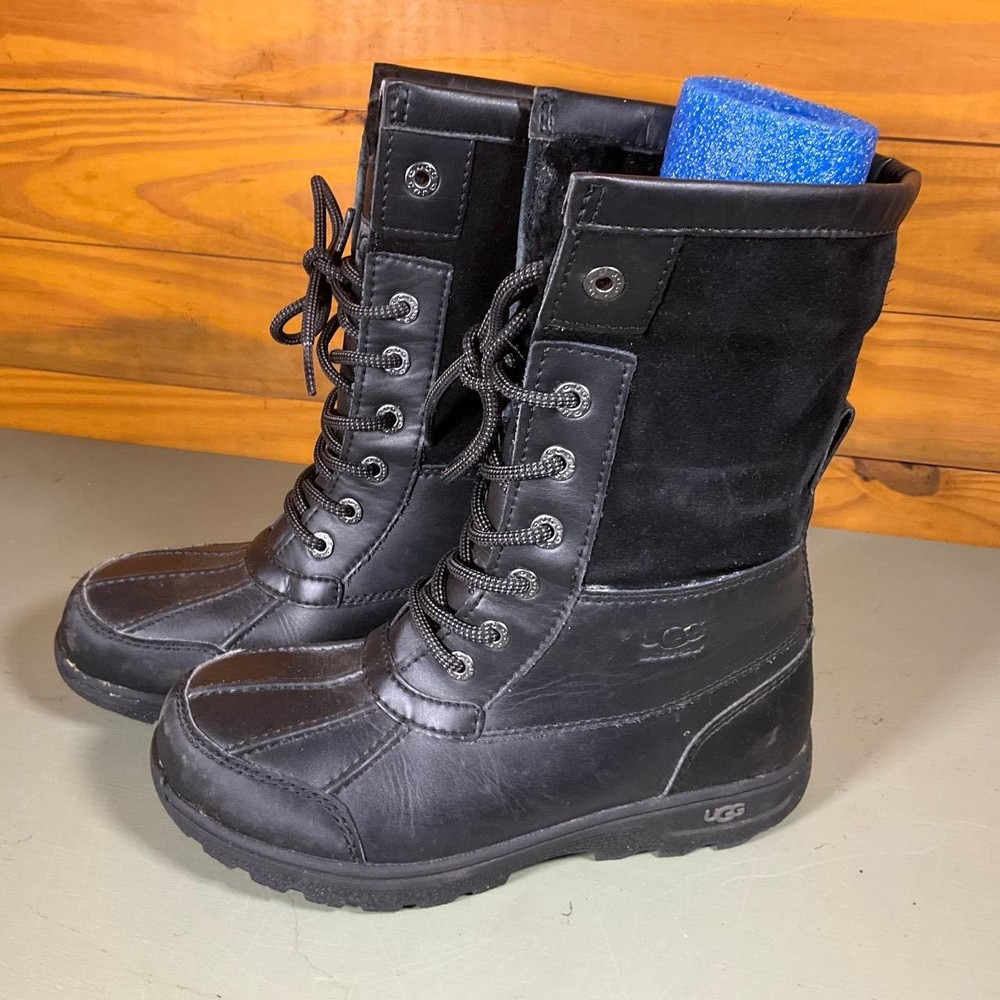 Kid's UGG Butte II CWR Waterproof Winter Boots Kids Size 2.5 Black Leather