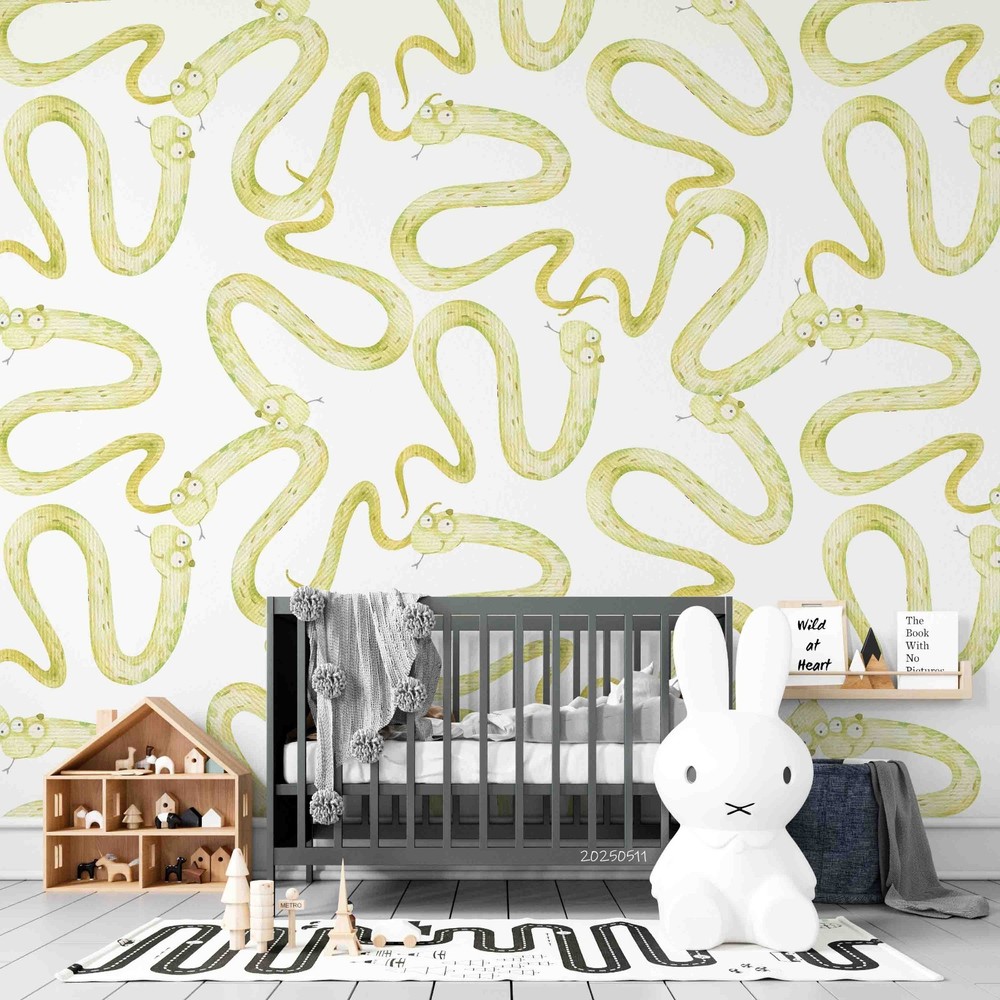 3D Snake Watercolor Pattern Wall Murals Wallpaper Murals Wall Sticker
