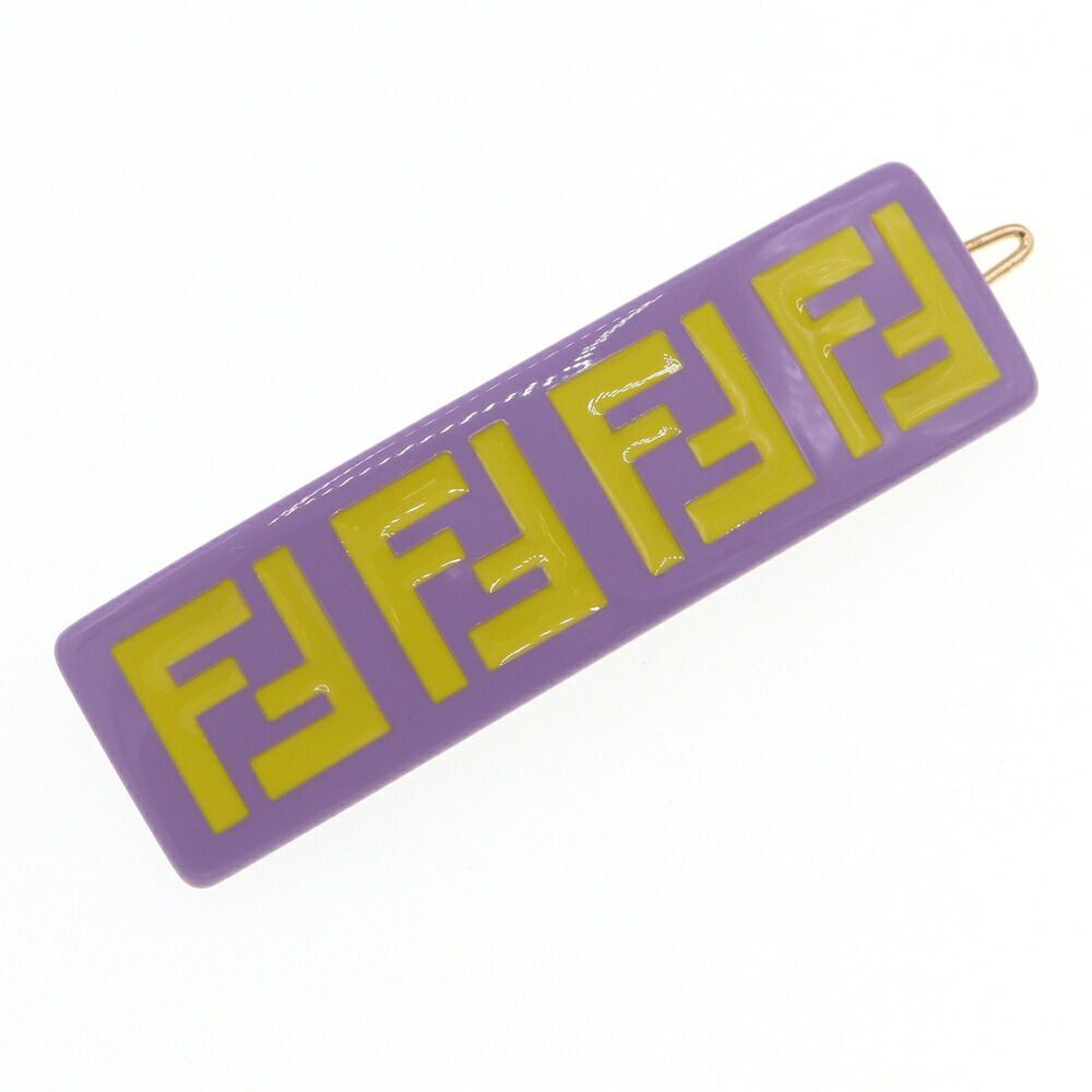 RARE FENDI Kids Barr Hair Clip JFP402 Purple Yellow Acetate Brand New
