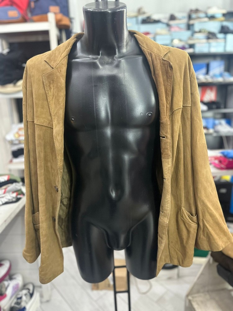 Vintage Brown Leather Jacket for Men Size 27 LLV385