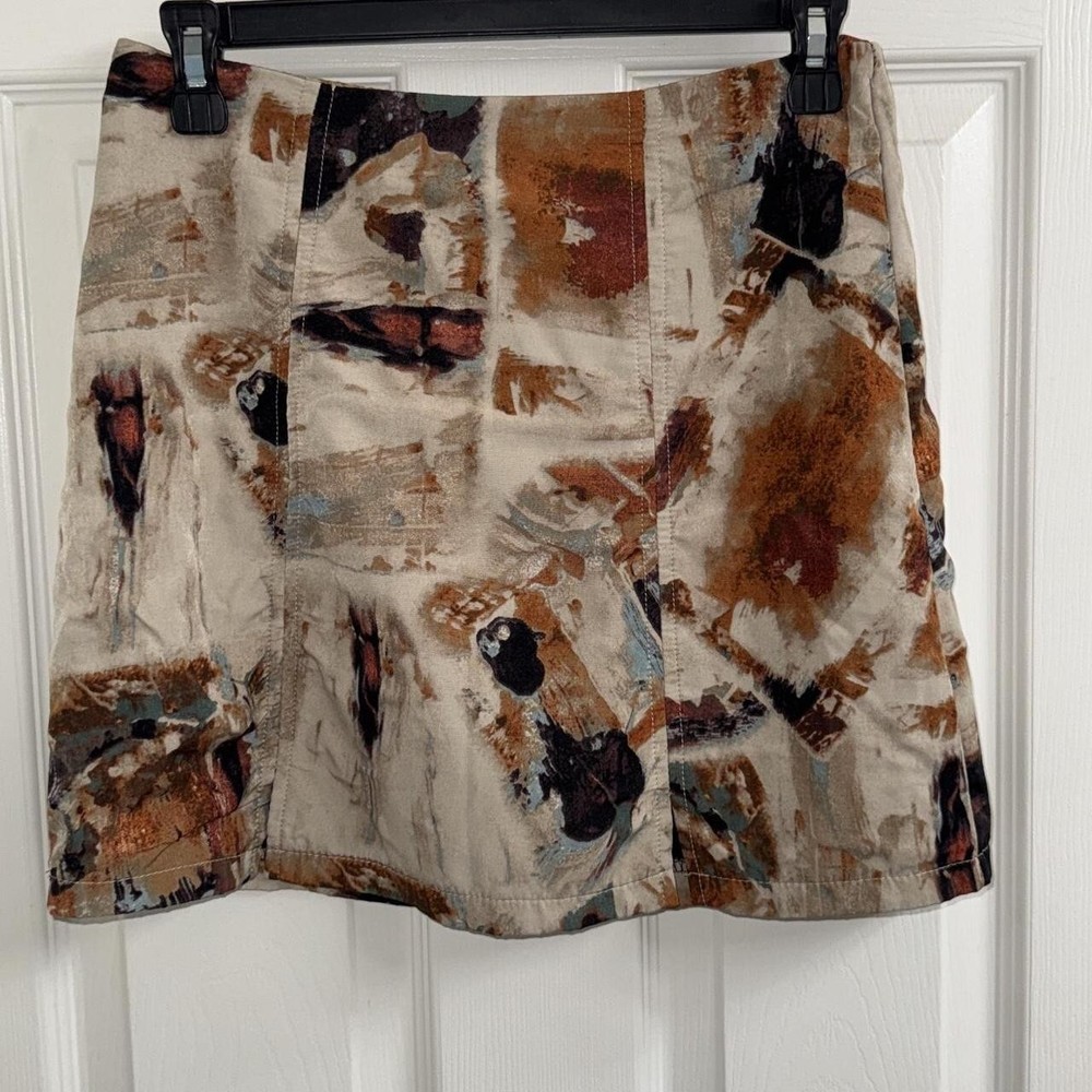 Boho indie brown and cream mini skirt in great condition size L
