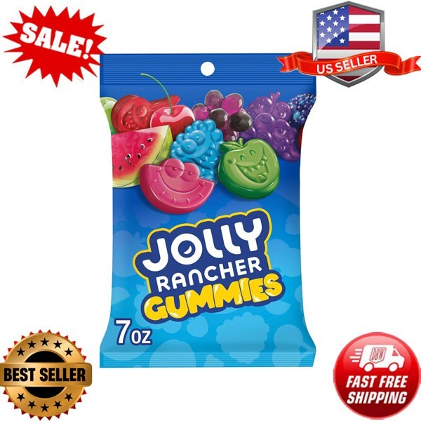 JOLLY RANCHER Assorted Fruit Gummies Candy Bag 7 oz