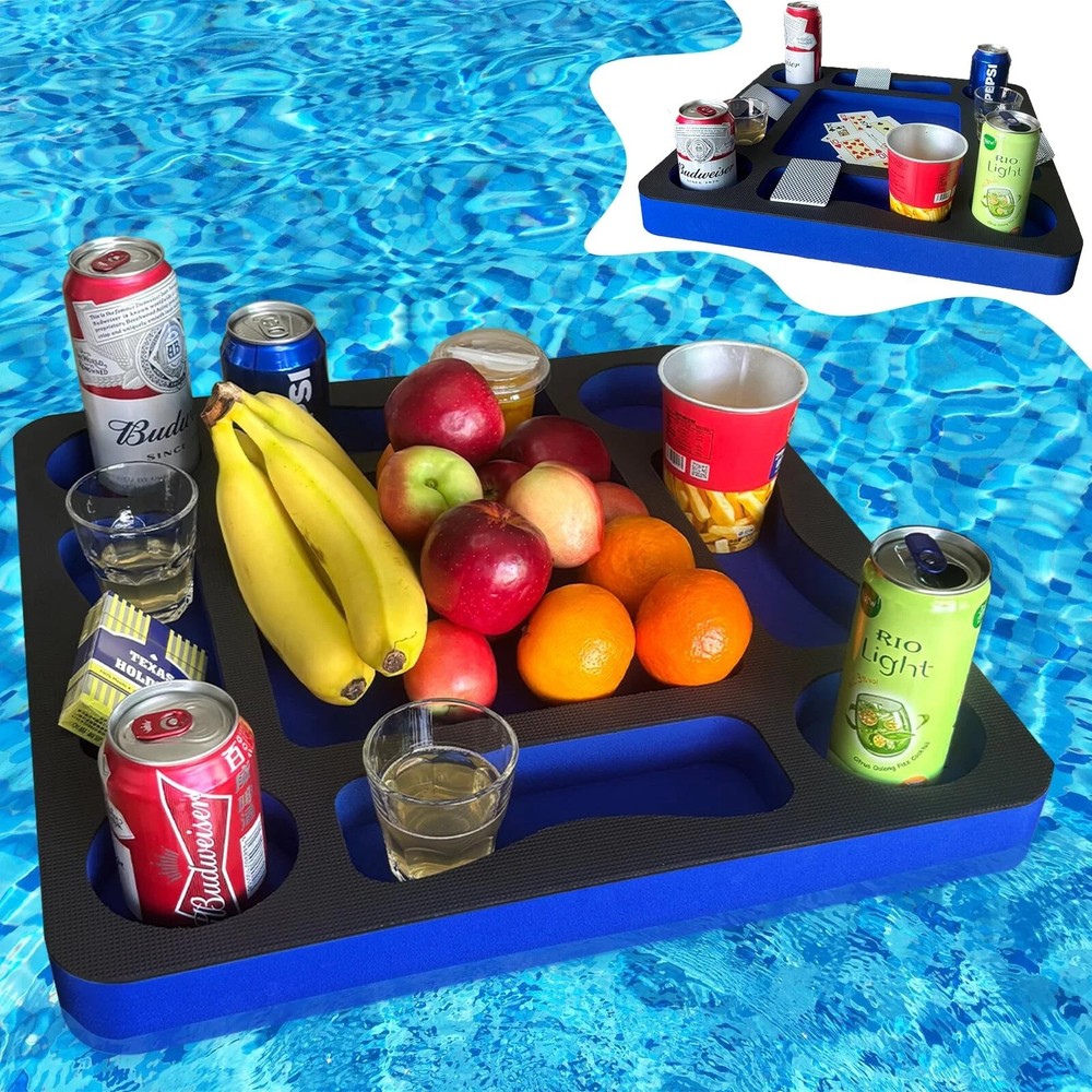 Floating Pool Games Table for Adults - All-in-One Drink Holder & Refreshment ...