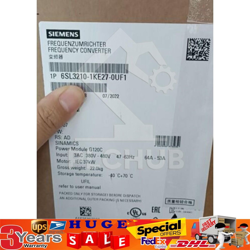 New Siemens 6SL3210-1KE27-0UF1 6SL3 210-1KE27-0UF1 SINAMICS G120C 37KW Inverter
