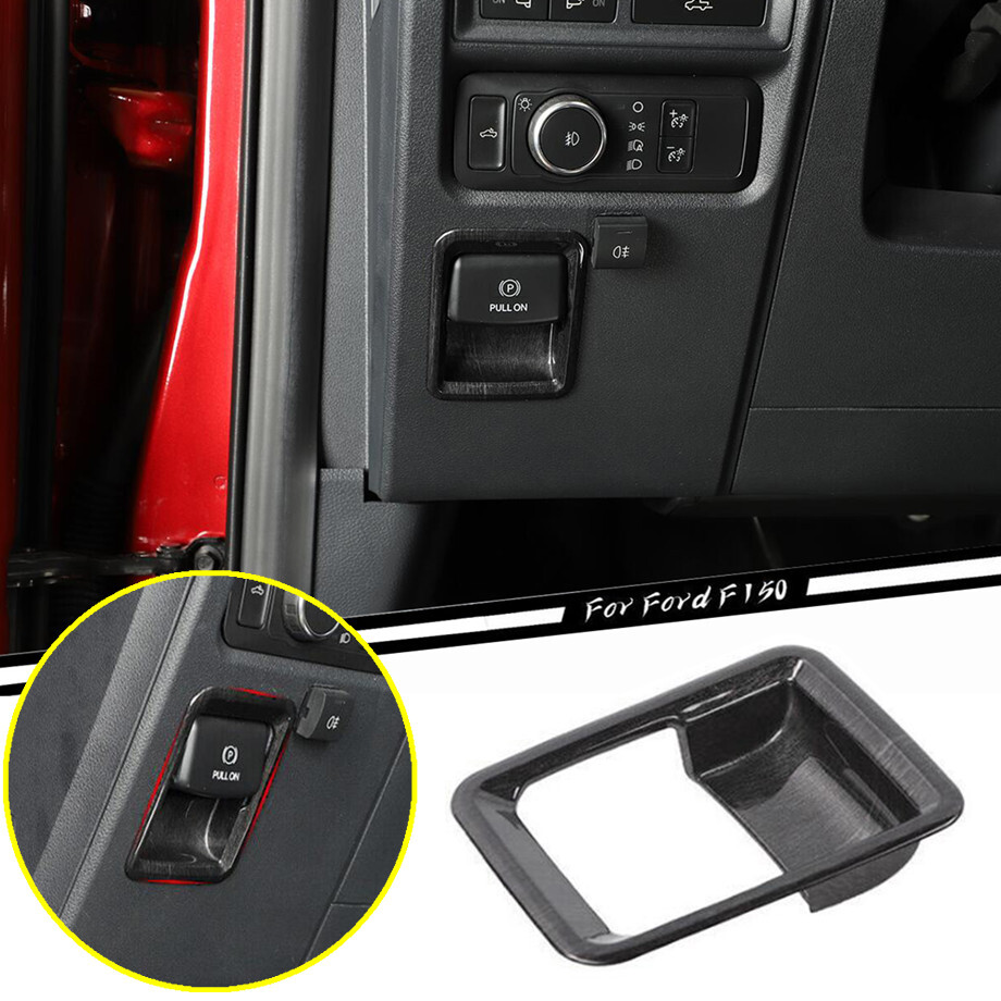 Ford F150 21-23 Black Wood Grain Handbrake Switch Cover Trim