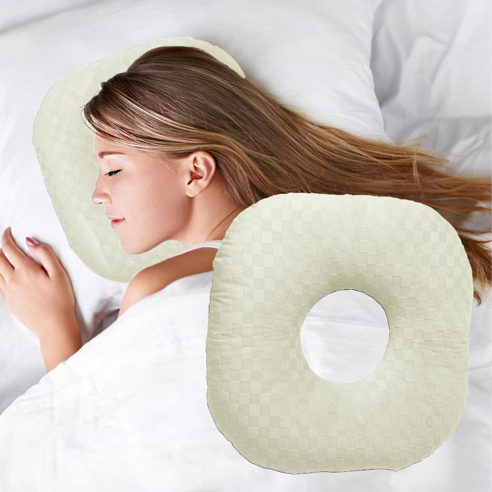 Ear Piercing Pillow for Side Sleepers, Pillow with an Ear Hole for CNH