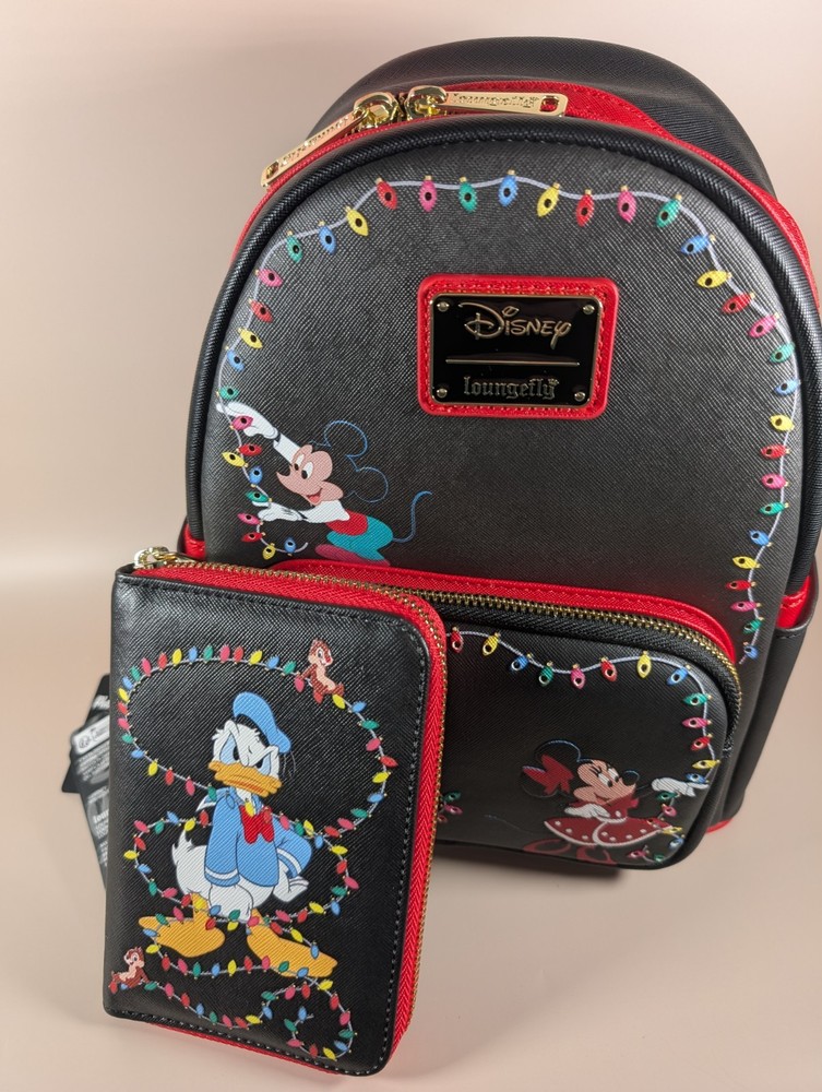 Loungefly Mickey Mouse & Friends Holiday Lights Up Backpack & Wallet - SOLD OUT