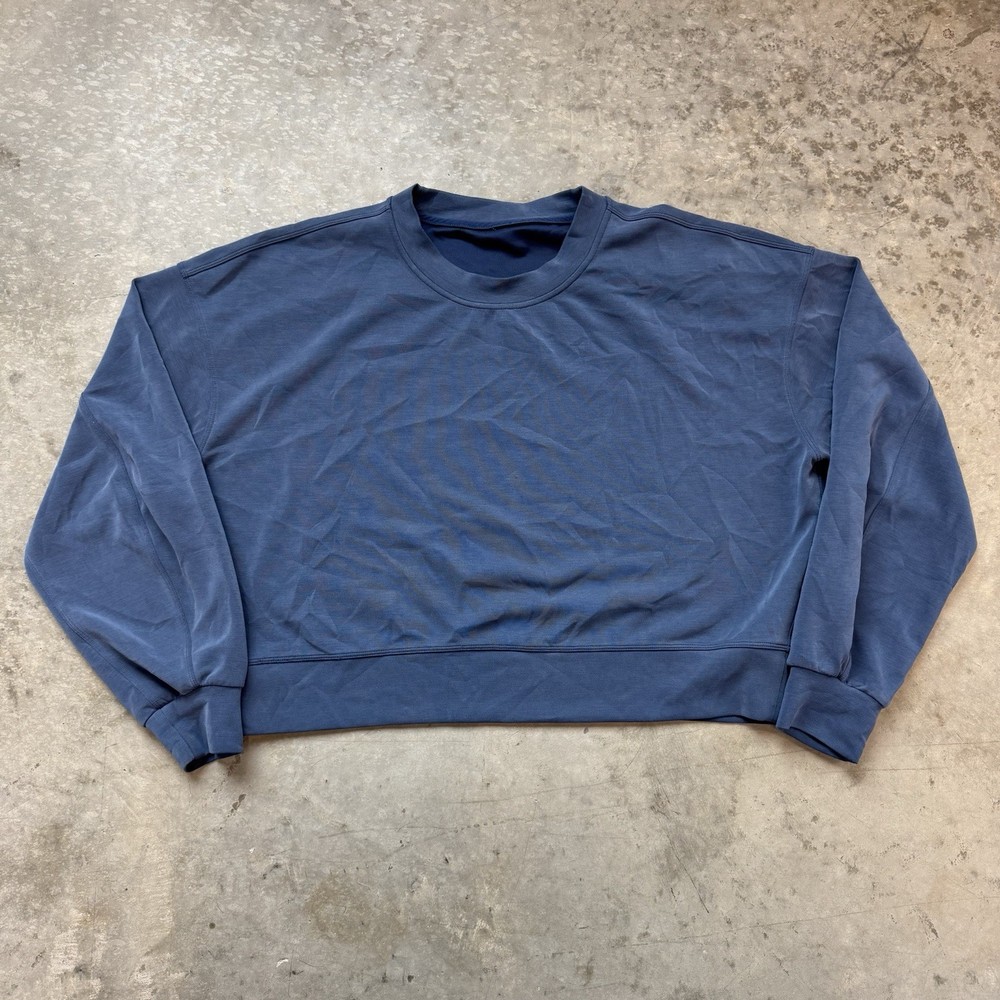Lululemon Perfectly Oversized Cropped Crew Sweatshirt Softstreme Blue Size 10
