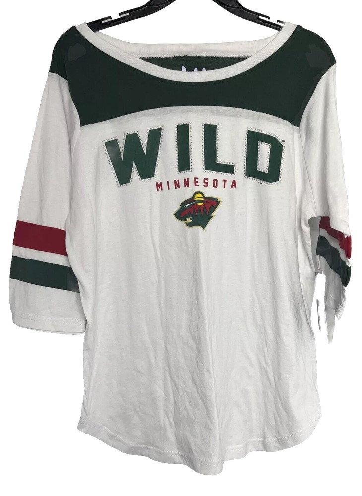 Touch Alyssa Milano Minnesota Wild Sz Large 3/4 Sleeve Hockey T Shirt Maternity