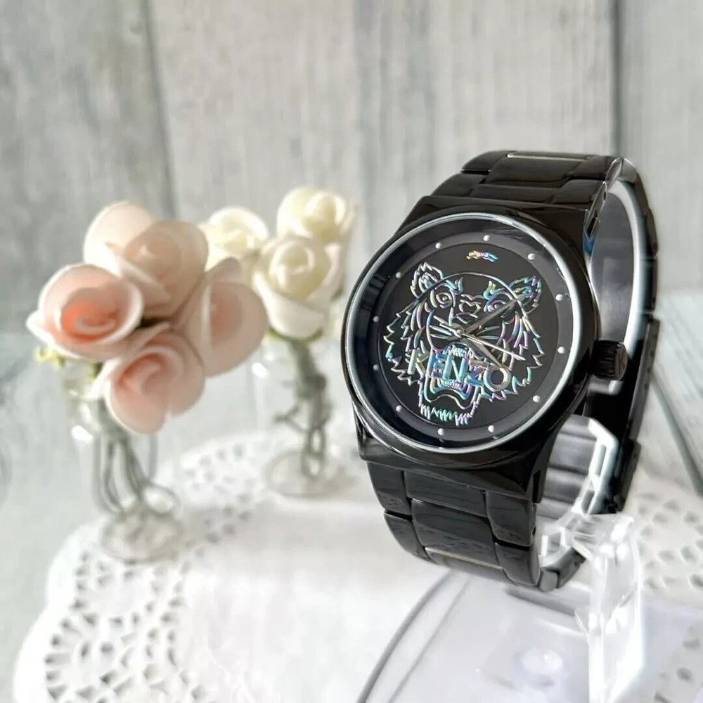 Kenzo Analog Quartz Rare Aurora Black Tiger Women's Watch Working Vintage