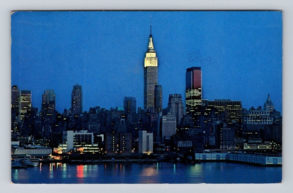 Vintage 1981 NYC Empire State Building Night Sky Postcard