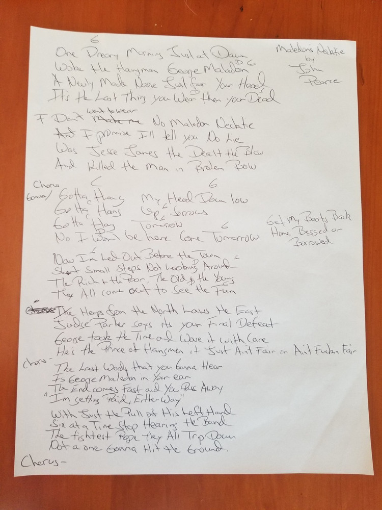 Artists Handwritten Lyrics, 