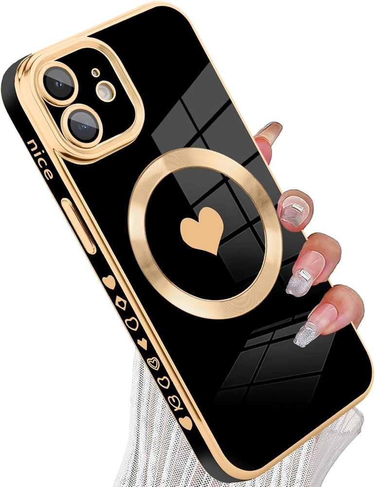 Magnetic for Iphone 11 Case [Compatible with Magsafe] Cute Love Luxury Plating E