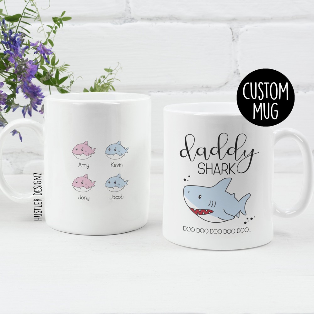 Daddy Shark Mug Shark Doo Doo Personalized Mug Fathers Day Gift Gift For Dad Dad