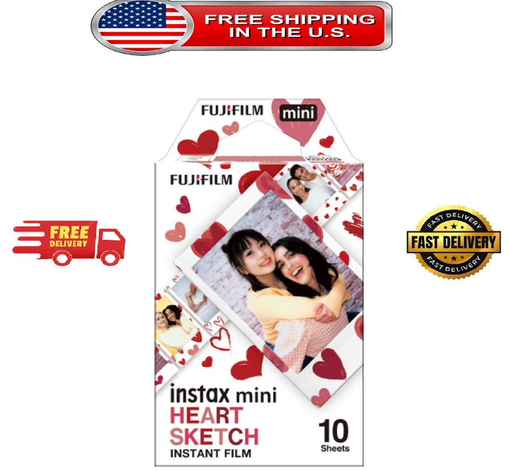 Fujifilm Instax Mini Heart Sketch Instant Film (10 Exposures)