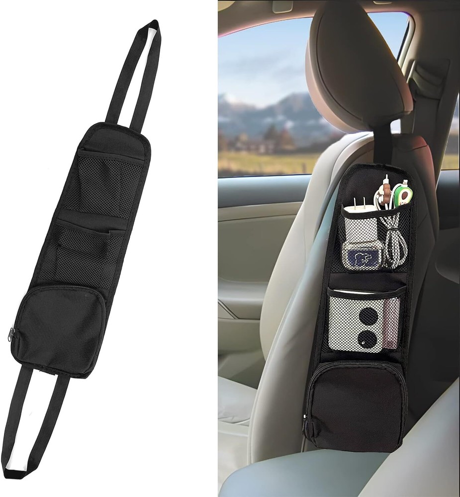 Car Seat Storage Hanging Bag, Multi-Pocket Seat Side Organizer, Car Multifunctio