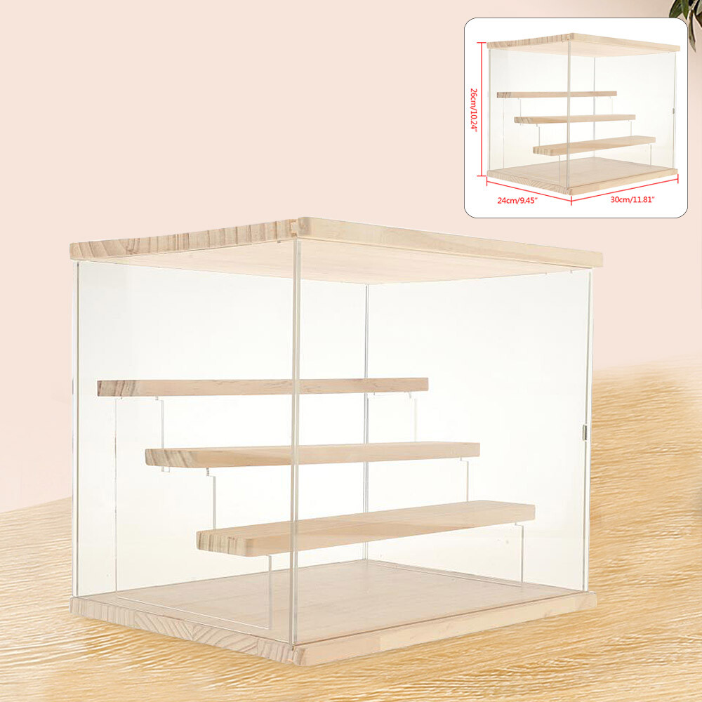 Clear Acrylic Display Case Countertop Box Organizer Stand Dustproof Showcase USA