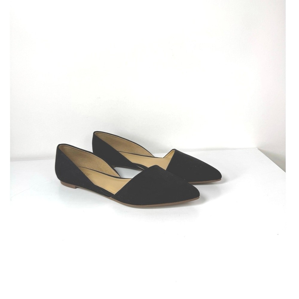 J. Crew Factory Women’s Zoe d'Orsay Slip On Flats Size 8 Black