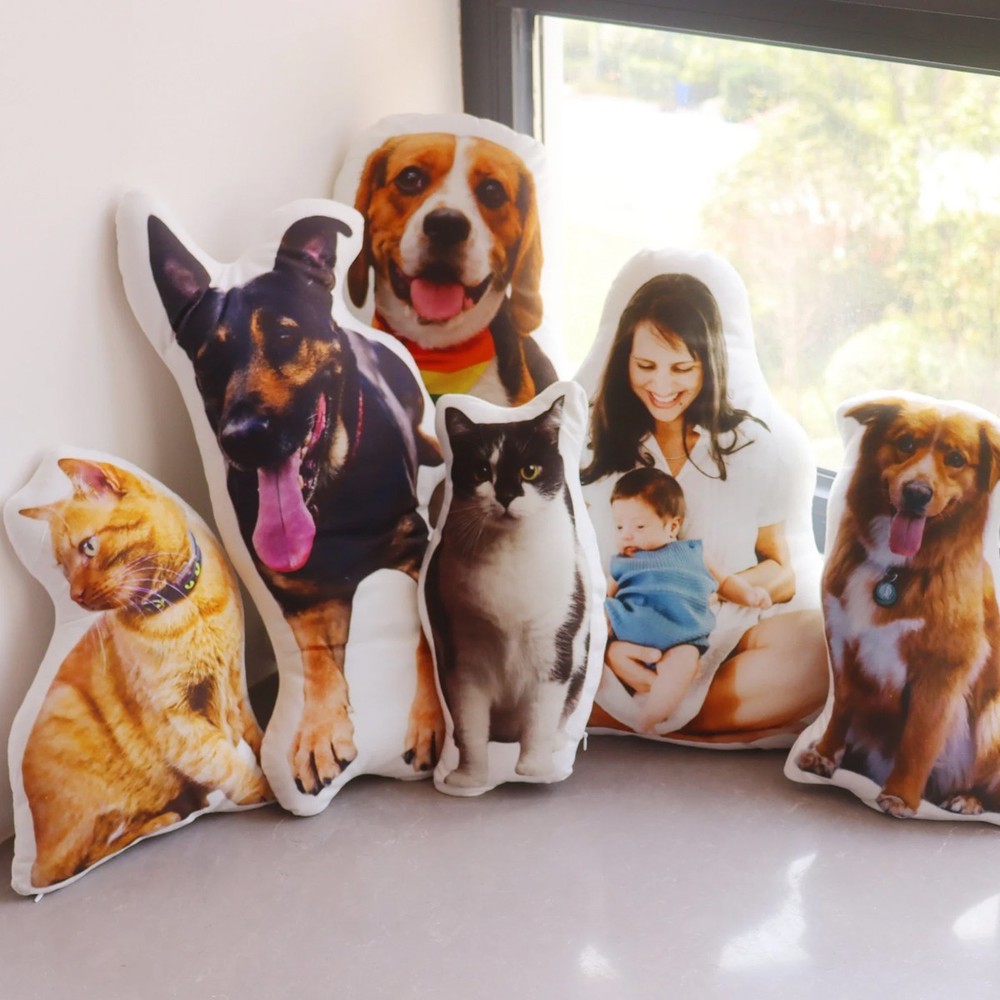 Custom Pet Pillow from Photo - Personalized Shaped Cat Dog Memorial Gift Idea