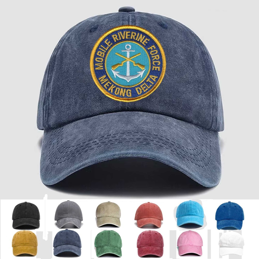 Custom Embroidered Hat Mobile Riverine Force Mekong Delta, Veteran Cap, Gift