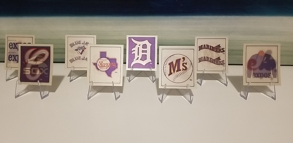 1980's Sportflics Baseball Team Logo Cards Holo Lot 8 Total