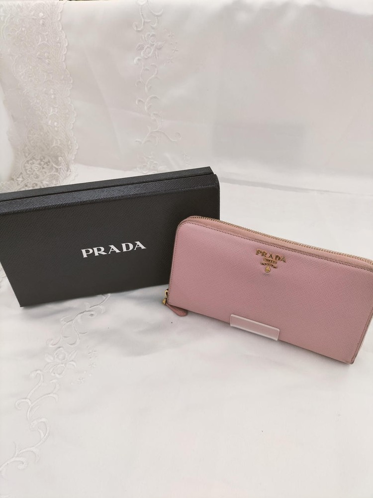 Prada Saffiano Multicolor Zip Around Long Leather Wallet