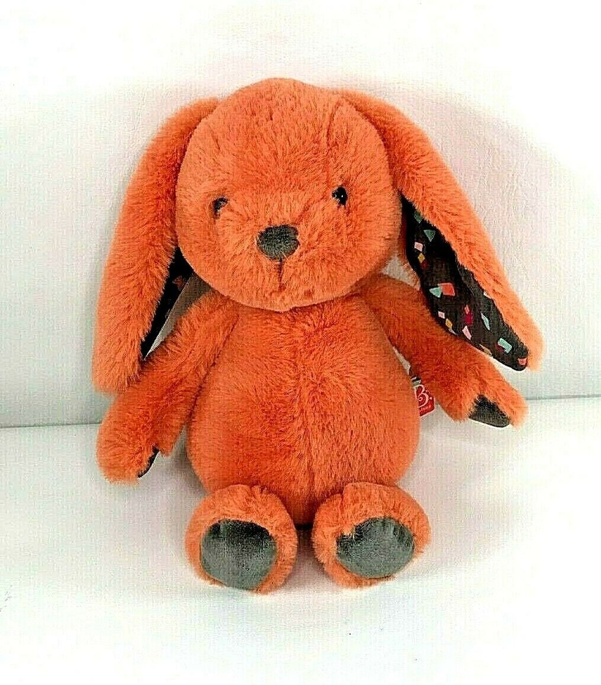 B. Softies Battat Plush Orange Gray Bunny Rabbit HappyHues Stuffed Animal 12