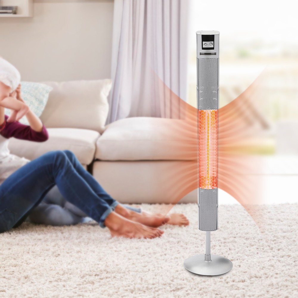 1500W Electric Infrared Carbon Fiber Tower Space Heater For Home with Remote