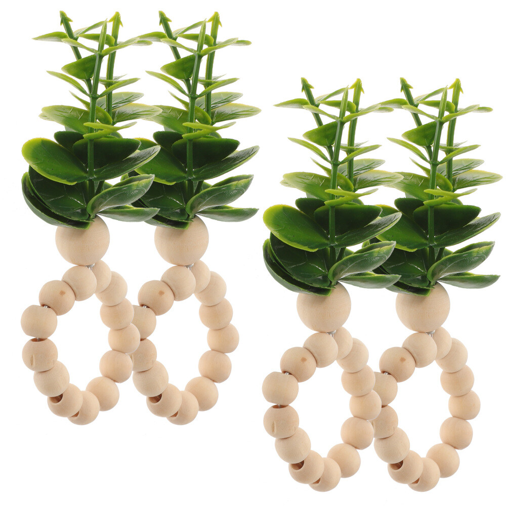 4-Piece Eucalyptus Napkin Rings for Festive Holiday Party Decor