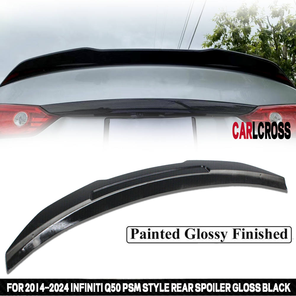 Infiniti Q50 2014-2024 Glossy Black Rear Trunk Spoiler Lip Wing